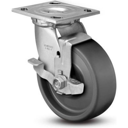 COLSON Colson® 4 Series Swivel Plate Caster 4.05109.839.EN BRK7 SS With Brake 5" Dia. 1000 Lb. Cap. 4.05109.839.EN BRK7 SS